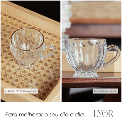 Xícara Renaissance com Fio de Ouro Cristal Ecológico - Lyor