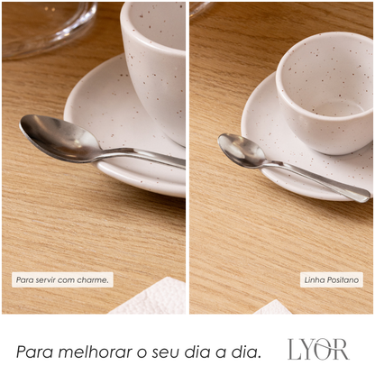 Colher de Café Positano 9,5cm x 3,5cm x 2cm Aço Inox - Lyor