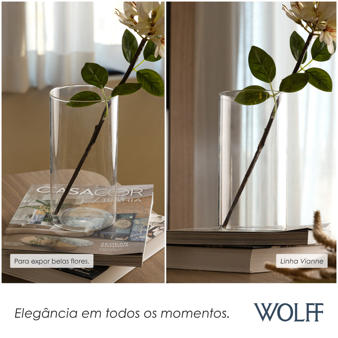 Vaso Vianne 20cm x 10cm Vidro Borossilicato - Wolff