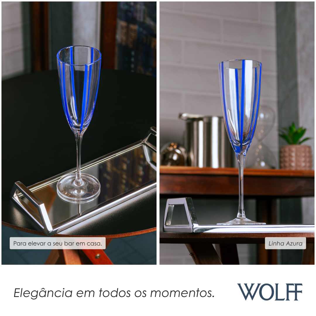 Conjunto 2 Taças de Champagne Azura Vidro - Wolff