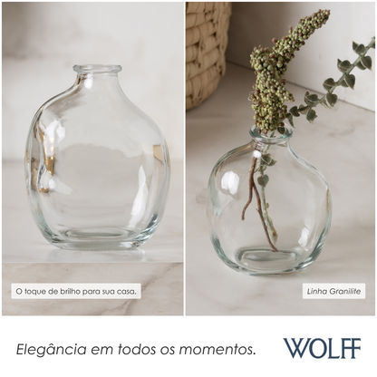 Vaso Organics 9cm x 5,5cm x 11cm Vidro - Wolff