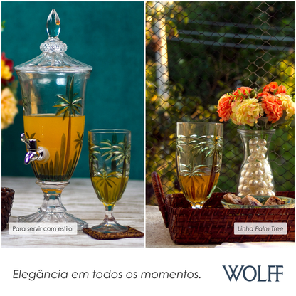 Taça Palm Tree Handpaint 450ml Cristal Ecológico - Wolff