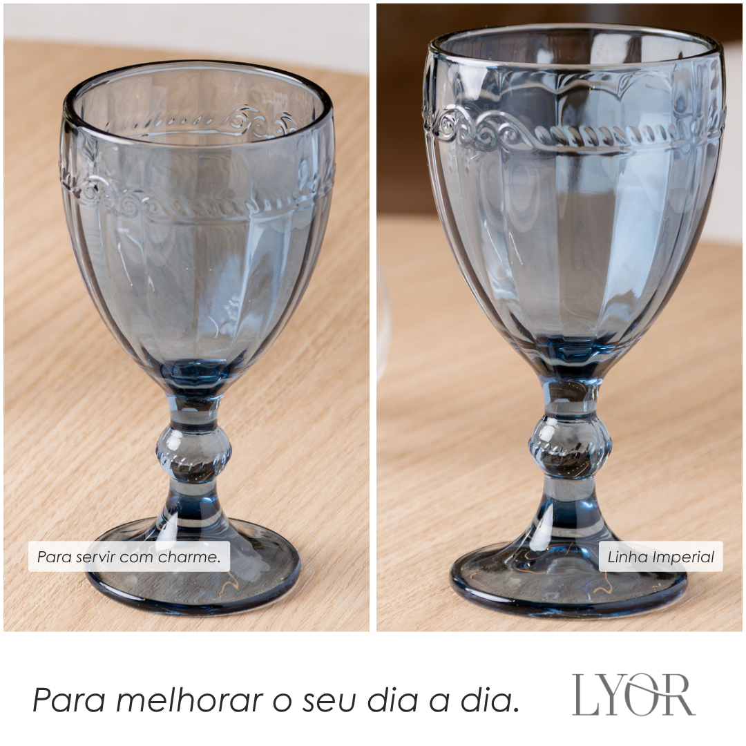 Taça de Água Imperial 320ml Azul Cristal Ecológico - Lyor