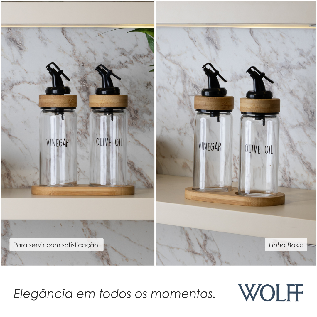 Galheteiro 3 Peças Basic Vidro - Wolff
