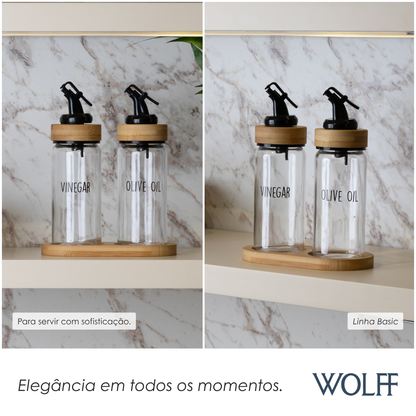 Galheteiro 3 Peças Basic Vidro - Wolff