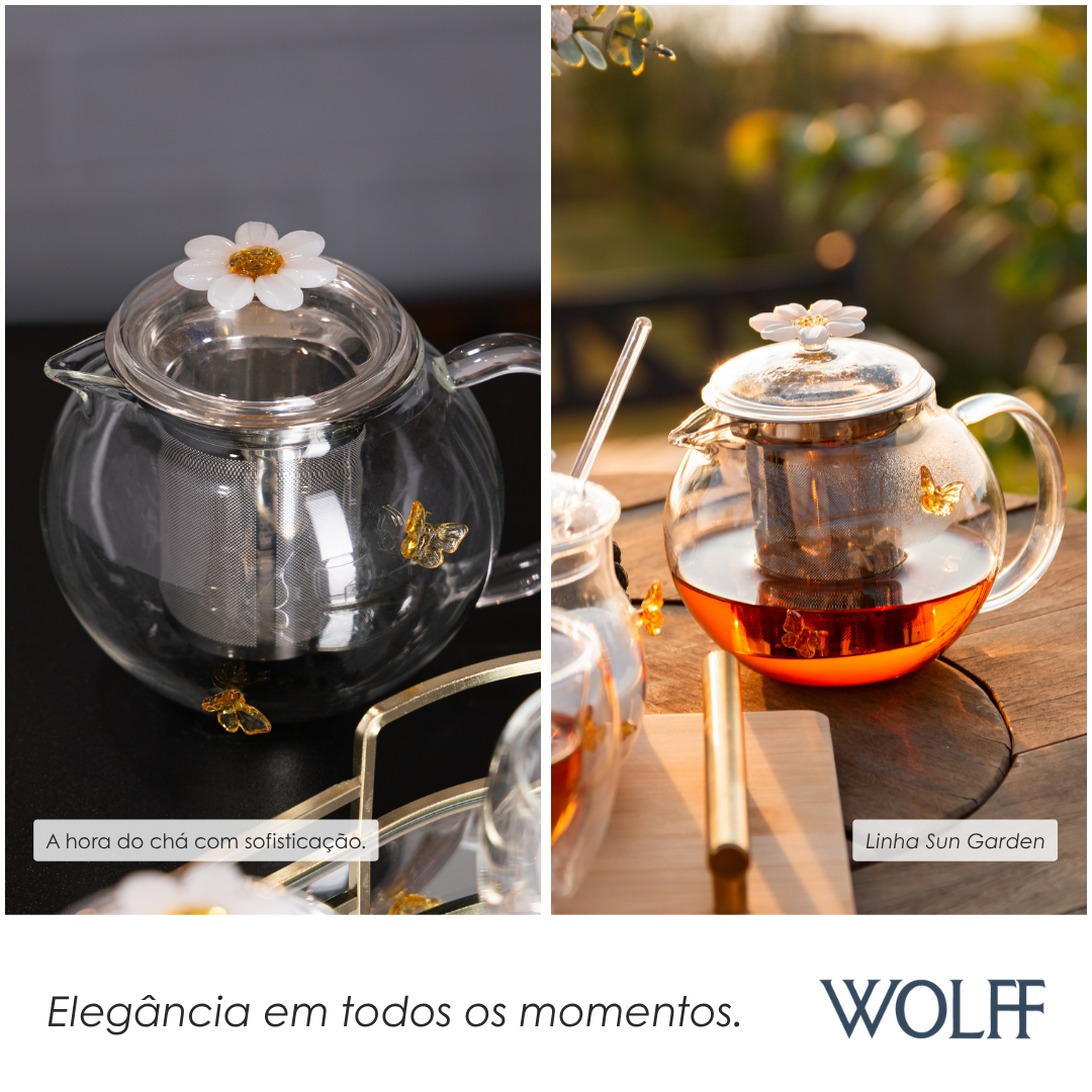Chaleira com Difusor Sun Garden 600ml Vidro Borossilicato - Wolff