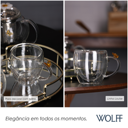 Conjunto 2 Xícaras de Chá Sun Garden 180ml Vidro Borossilicato - Wolff