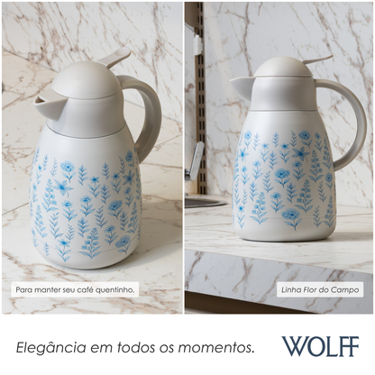 Garrafa Térmica com Dupla Parede Hortênsia 1,2L Aço Inox - Wolff