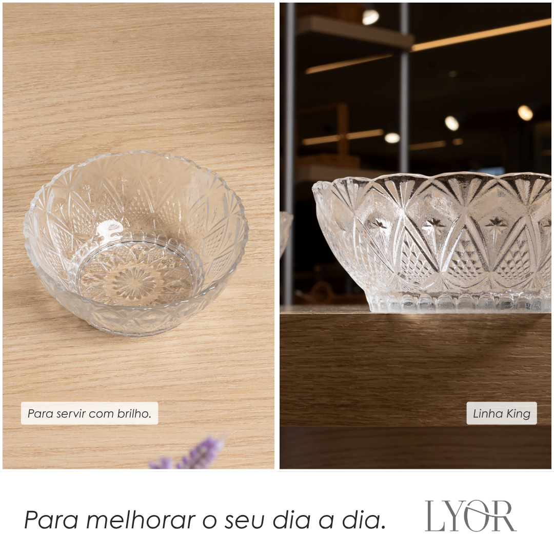 Conjunto 7 Peças para Sobremesa King Vidro - Lyor
