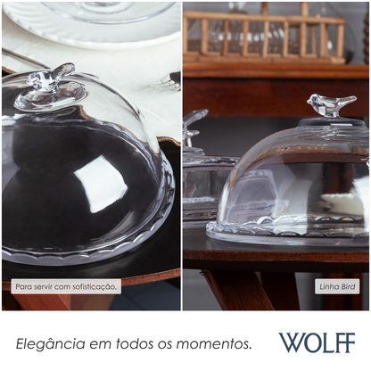 Queijeira Bird 20cm com Tampa Cristal - Wolff