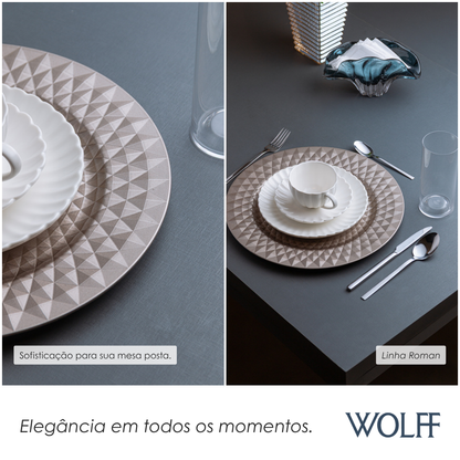 Sousplat Roman 33cm Champanhe Plástico - Wolff
