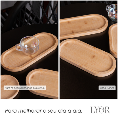 Bandeja Oval Nature 20cm x 10cm x 1,5cm Bambu - Lyor