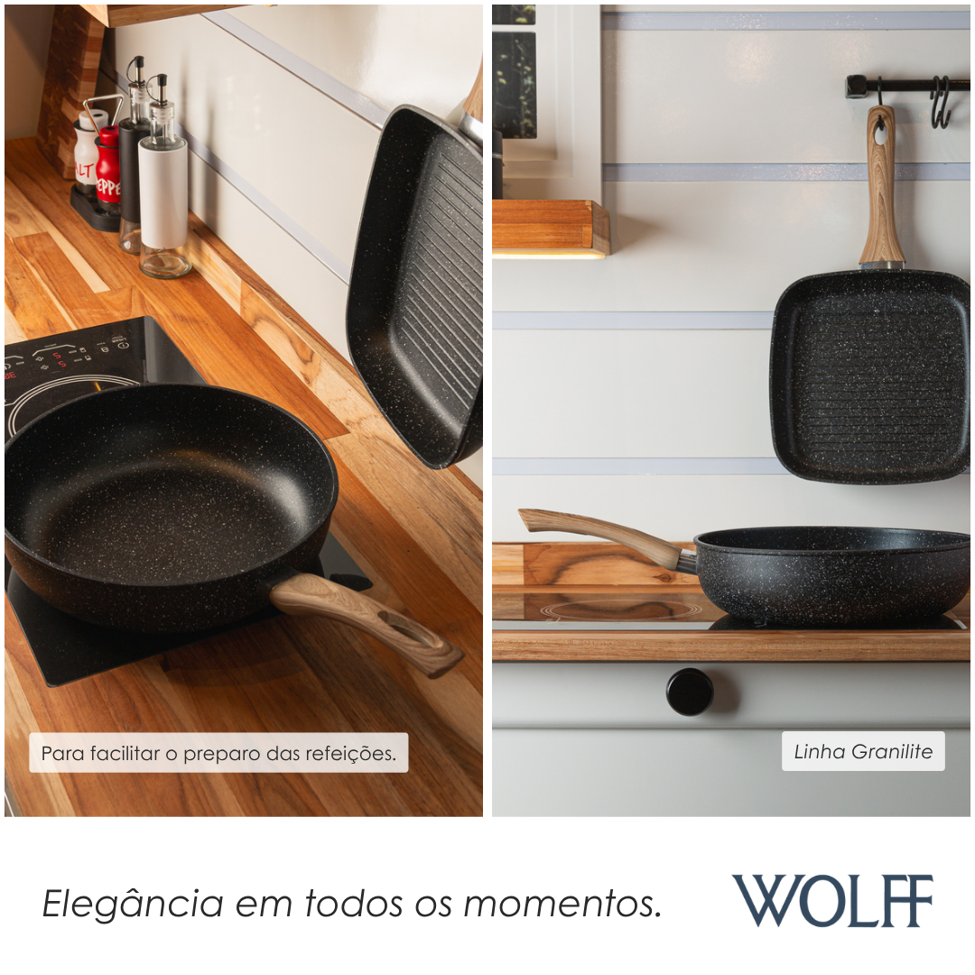 Frigideira Wok de Indução em Alumínio com Revestimento Cerâmico - Wolff