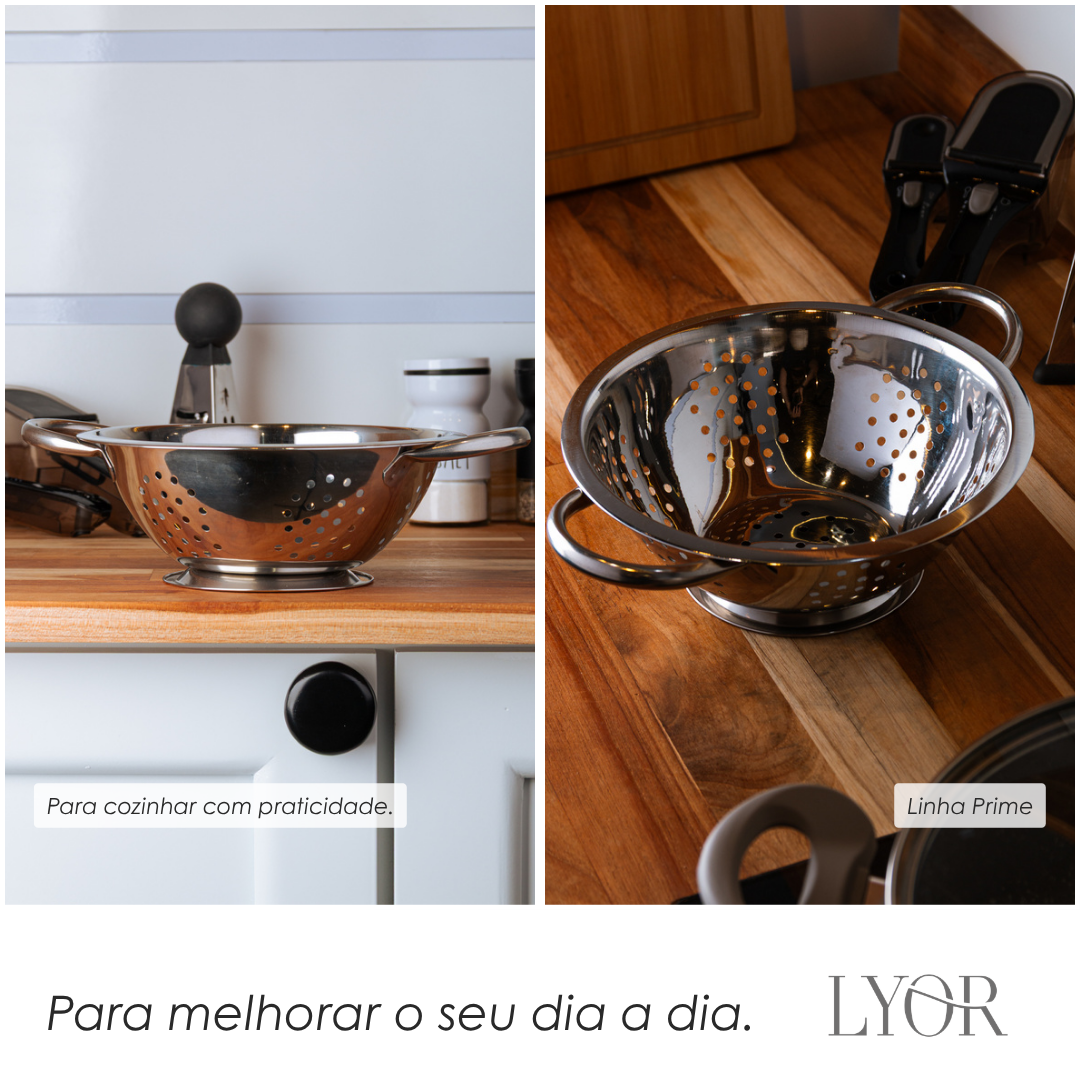 Escorredor de Massas de Aço Inox Prime 20cm - Lyor