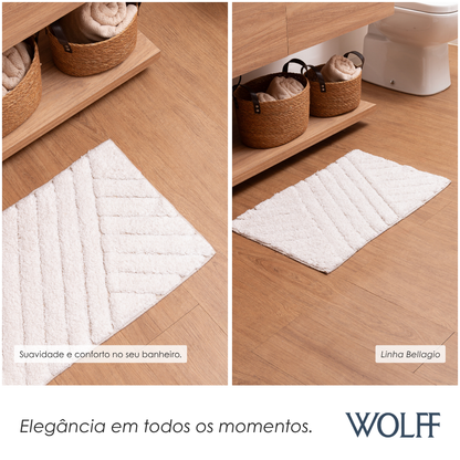 Tapete Bellagio 40cm x 60cm Branco Algodão - Wolff