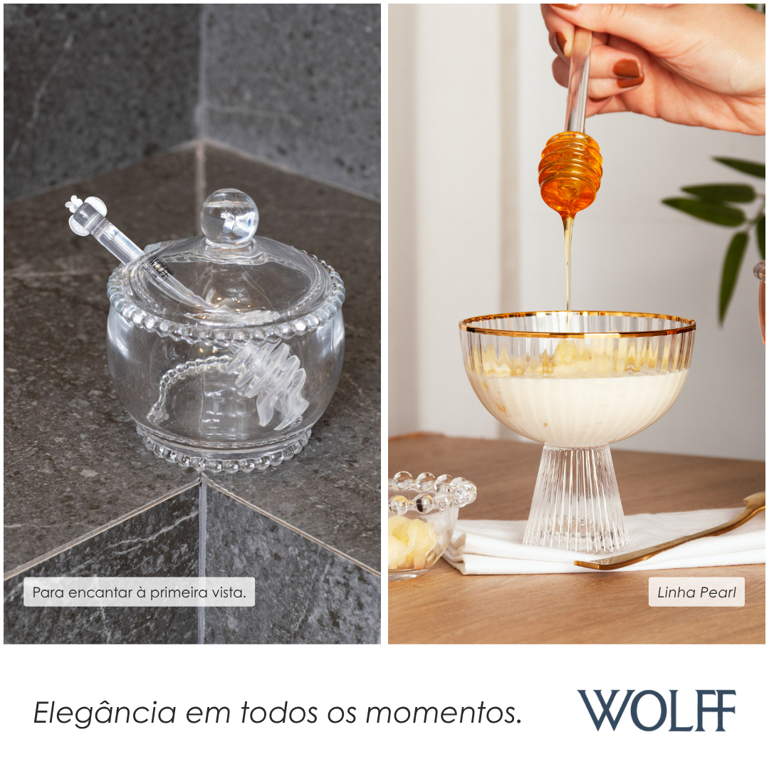 Meleira de Cristal com Pegador Pearl 200ml - Wolff