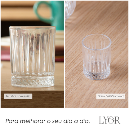 Copo para Shot Deli Diamante 60ml Cristal - Lyor
