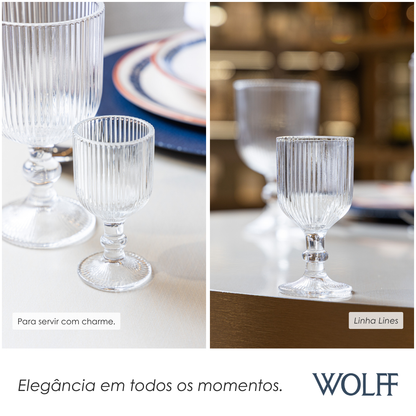 Taça de Licor Lines 75ml Vidro - Wolff