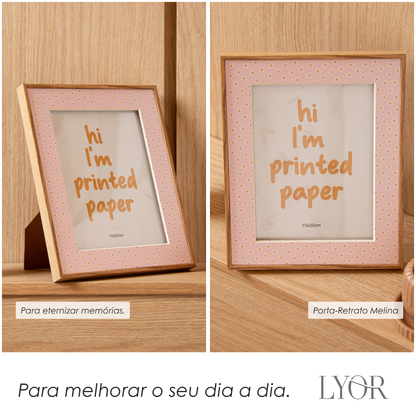 Porta-Retrato Melina 15cm x 20cm Rosa MDF - Lyor