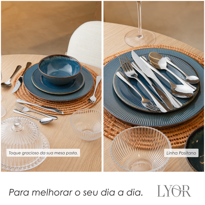 Faqueiro 24 Peças de Aço Inox Positano - Lyor
