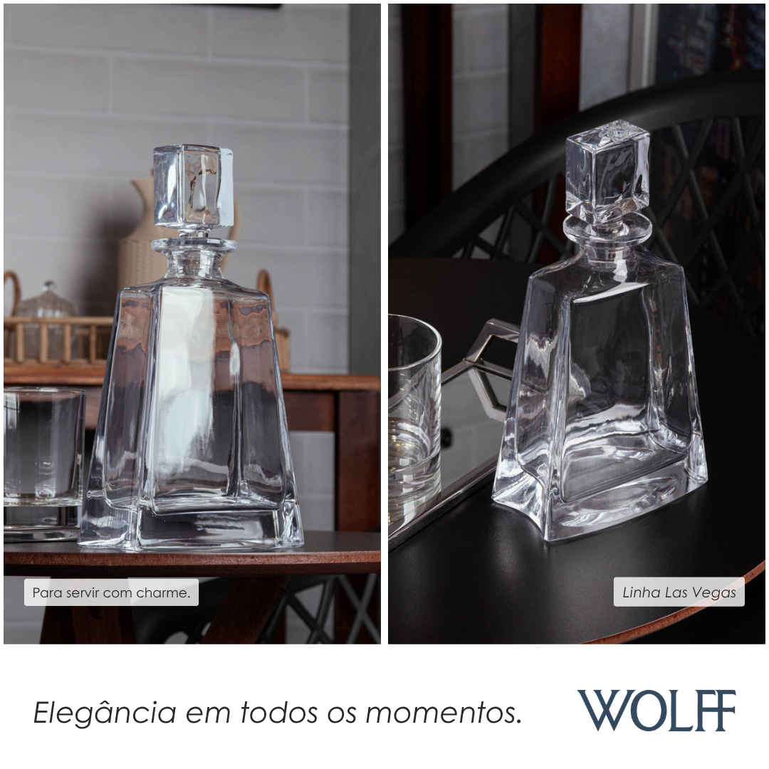 Garrafa para Whisky Las Vegas 700ml Cristal Ecológico - Wolff