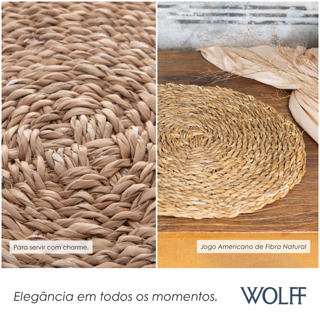 Lugar Americano de Fibra Natural Trançado 38cm - Wolff
