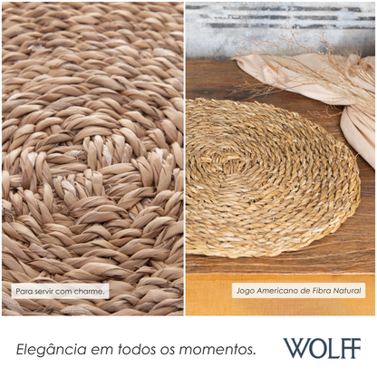 Lugar Americano de Fibra Natural Trançado 38cm - Wolff