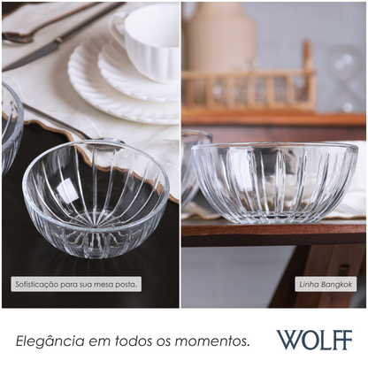 Conjunto 6 Bowls Bangkok 12,5cm x 12,5cm x 6cm Cristal Ecológico - Wolff