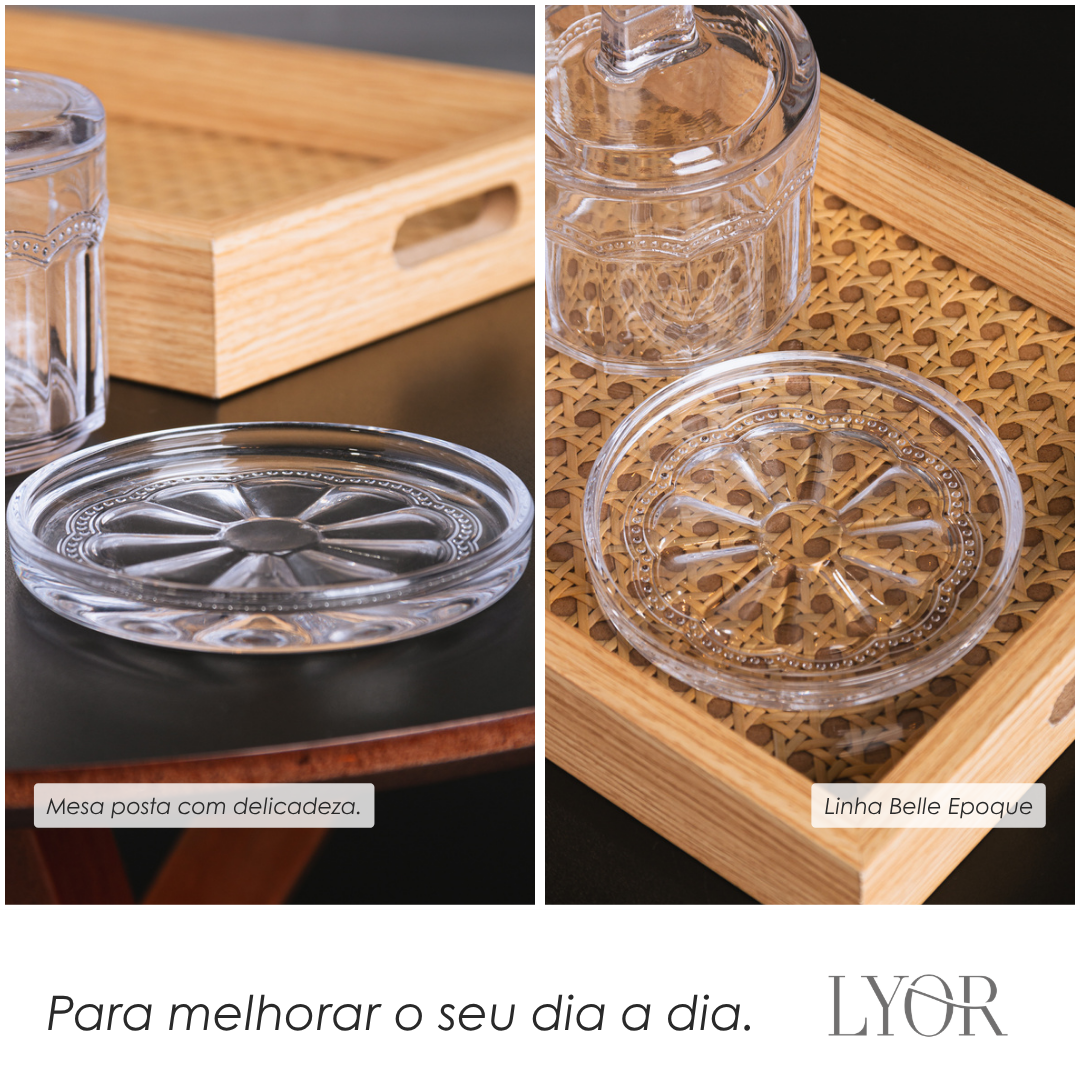 Prato Decorativo Belle Epoque 11cm x 1,5cm Cristal Ecológico - Lyor