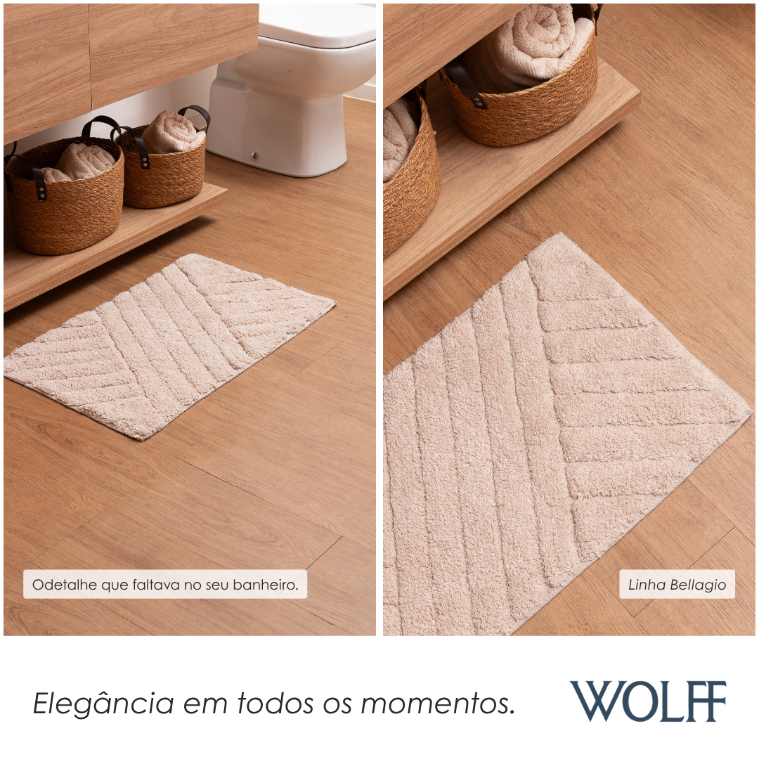 Tapete Bellagio 40cm x 60cm Bege Algodão - Wolff