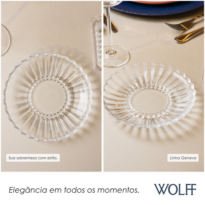 Conjunto 4 Pratos para Doce Geneva 16cm x 2,5cm Cristal - Wolff