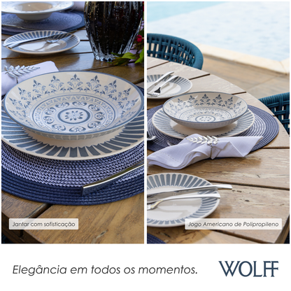 Jogo Americano de Polipropileno Branco e Preto 38cm - Wolff