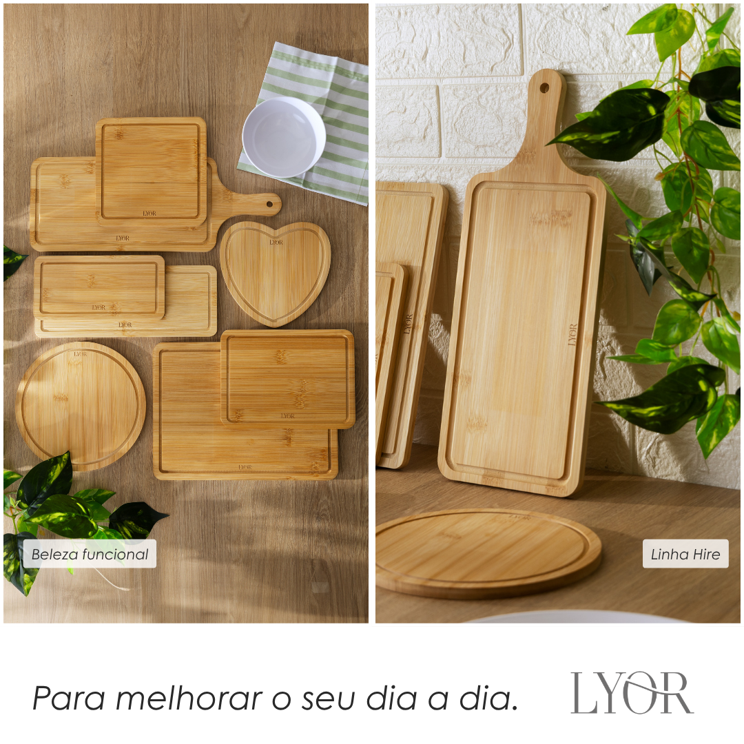 Tábua para Servir de Bambu 39cm x 15cm x 1cm - Lyor
