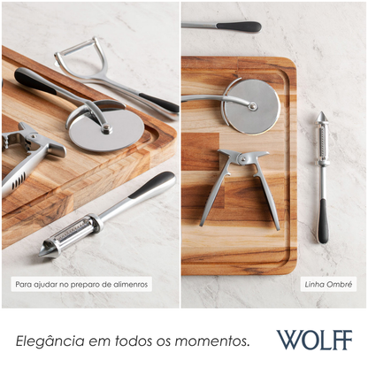 Descascador de Frutas e Legumes em Liga de Zinco com Cabo Antiderrapante Chef Pro 18,5cm - Wolff