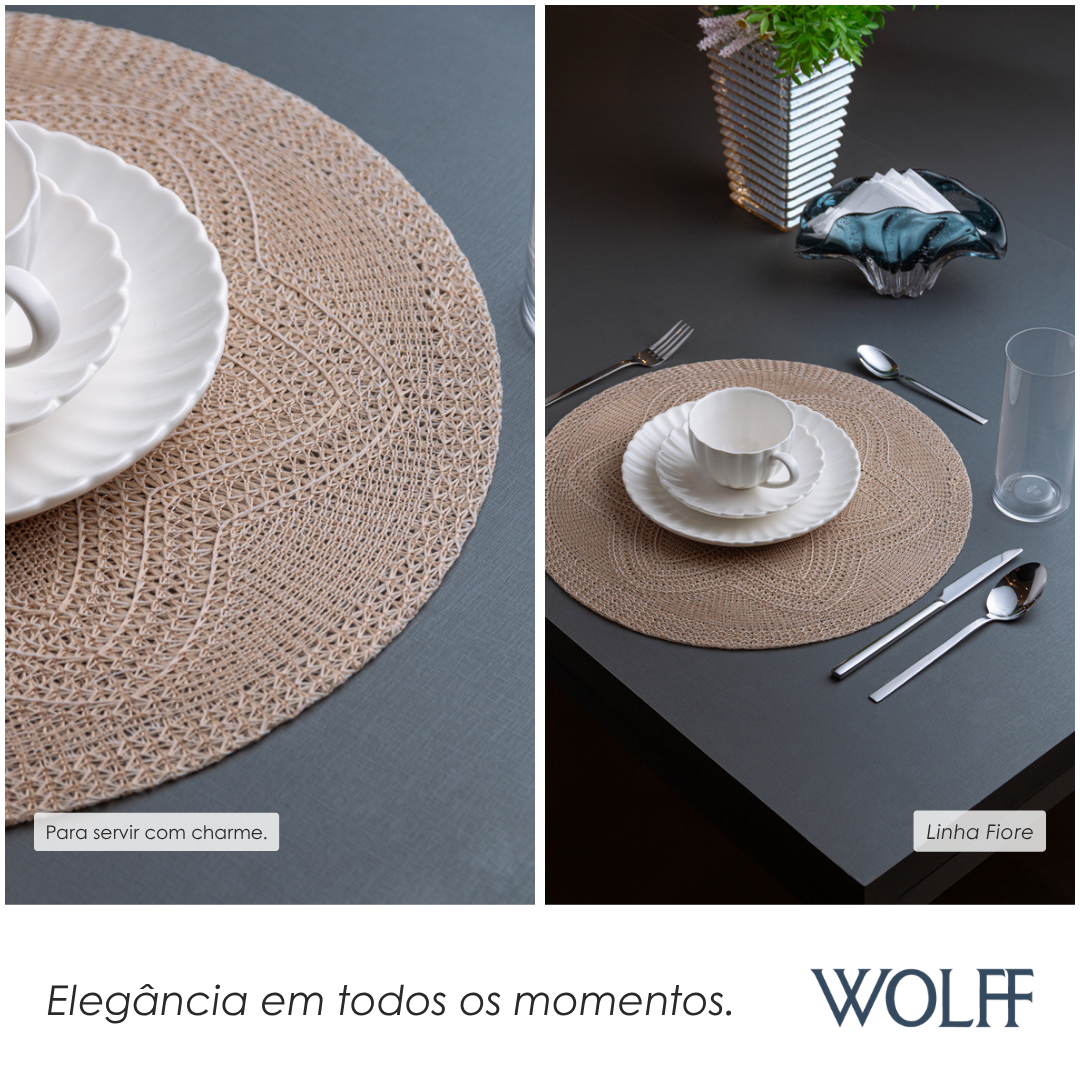 Jogo Americano Fiore 38cm Marrom Polipropileno - Wolff