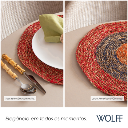 Jogo Americano de Fibra Natural Colorido 37cm Wolff
