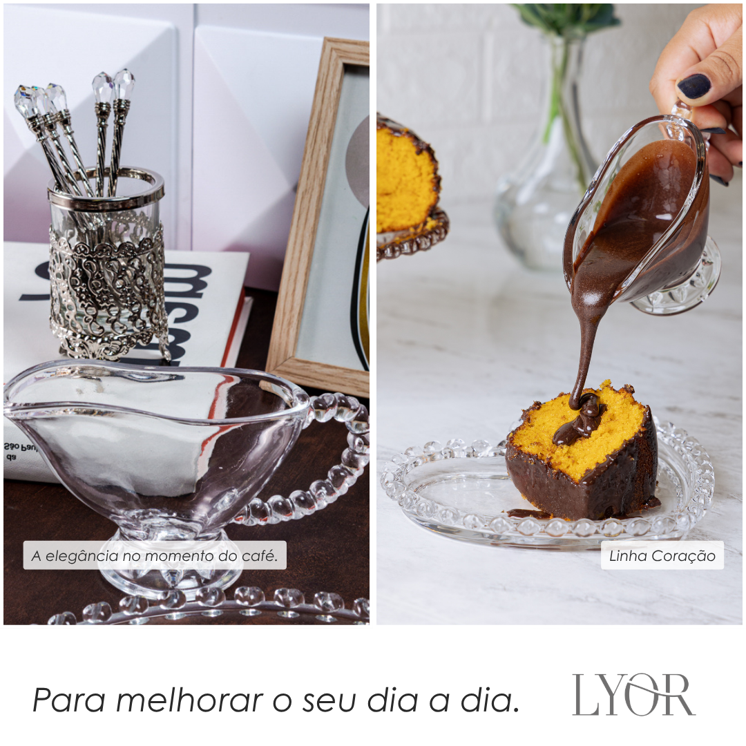 Molheira de Cristal Coração 15,5cm x 6cm x 8cm- Lyor