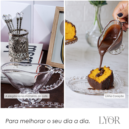 Molheira de Cristal Coração 15,5cm x 6cm x 8cm- Lyor
