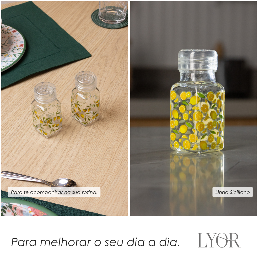 Conjunto 2 Porta Temperos Siciliano 70ml Vidro - Lyor