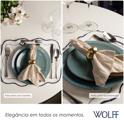 Conjunto 4 Anéis para Guardanapos 5,5cm x 5,5cm x 3cm Dourado Plástico – Wolff