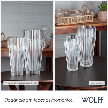Vaso Império 11cm x 22,5cm Cristal Ecológico - Wolff