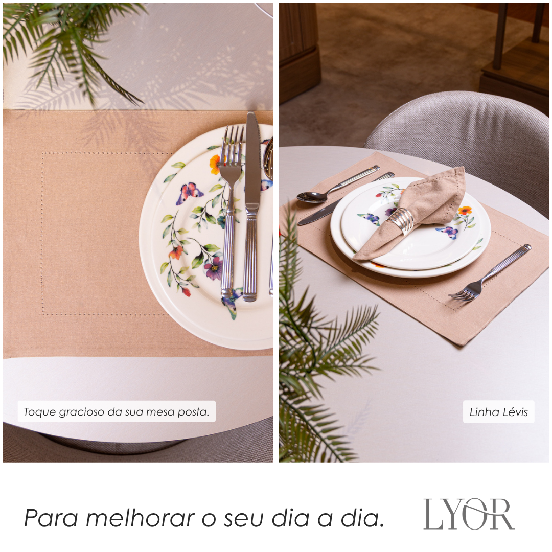 Lugar Americano Lévis 30cm x 45cm Creme Algodão - Lyor