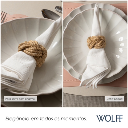 Conjunto 4 Anéis para Guardanapos Linoria Fibra Natural - Wolff