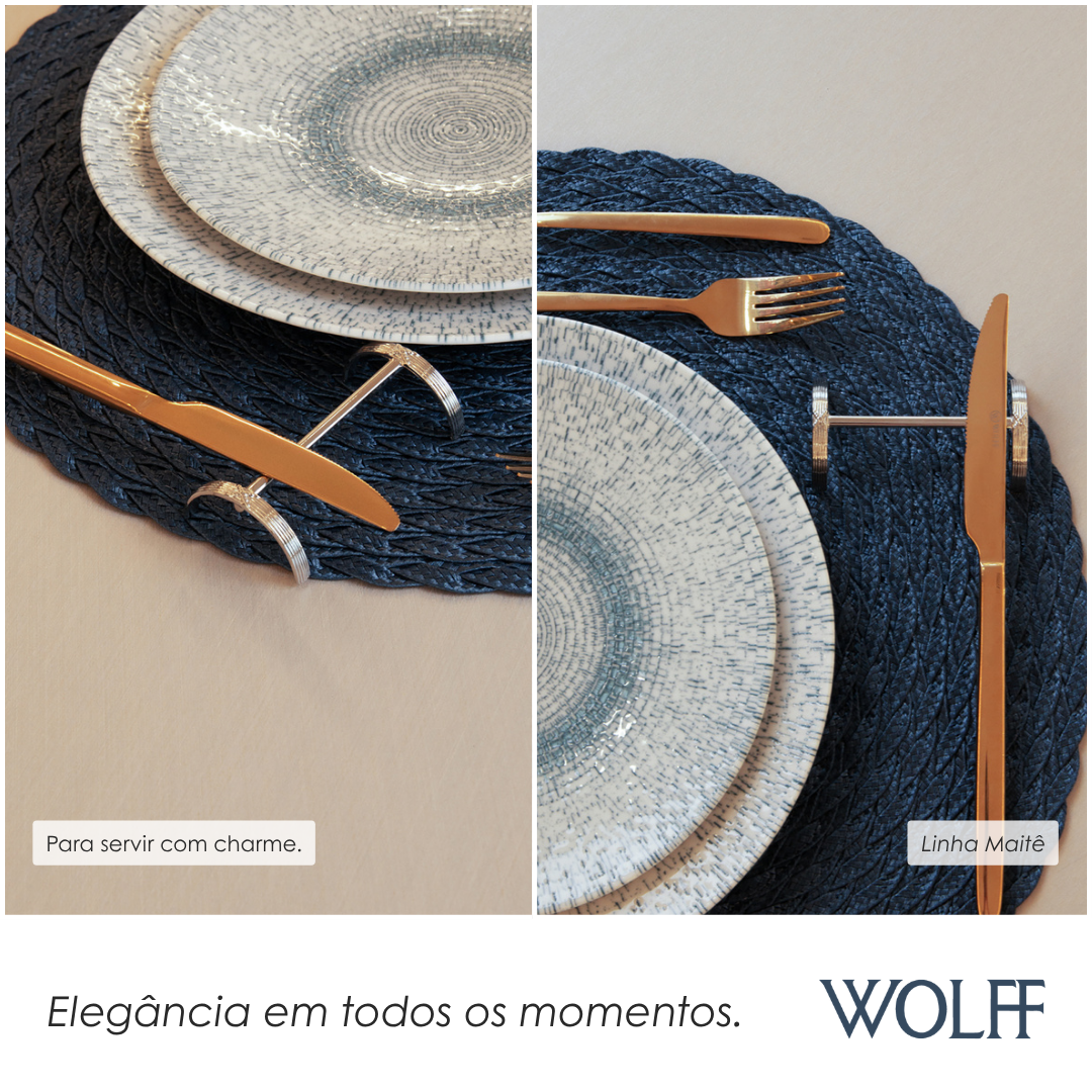 Conjunto 6 Dencansos para Talheres Maitê 8cm x 4cm x 2cm Prateado Zamac - Wolff