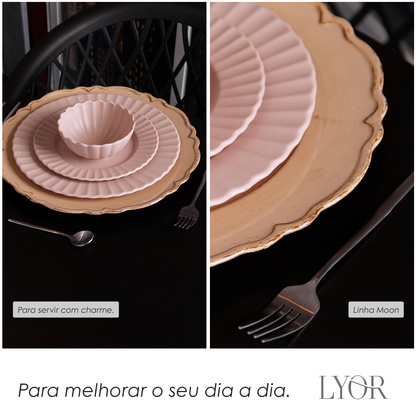 Sousplat Patinado de Plástico Moon Bege - Lyor
