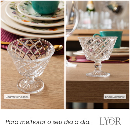 Taça de Sorvete Diamante 160ml Cristal Ecológico - Lyor