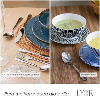 Colher para Mesa Positano 18,5cm Aço Inox - Lyor