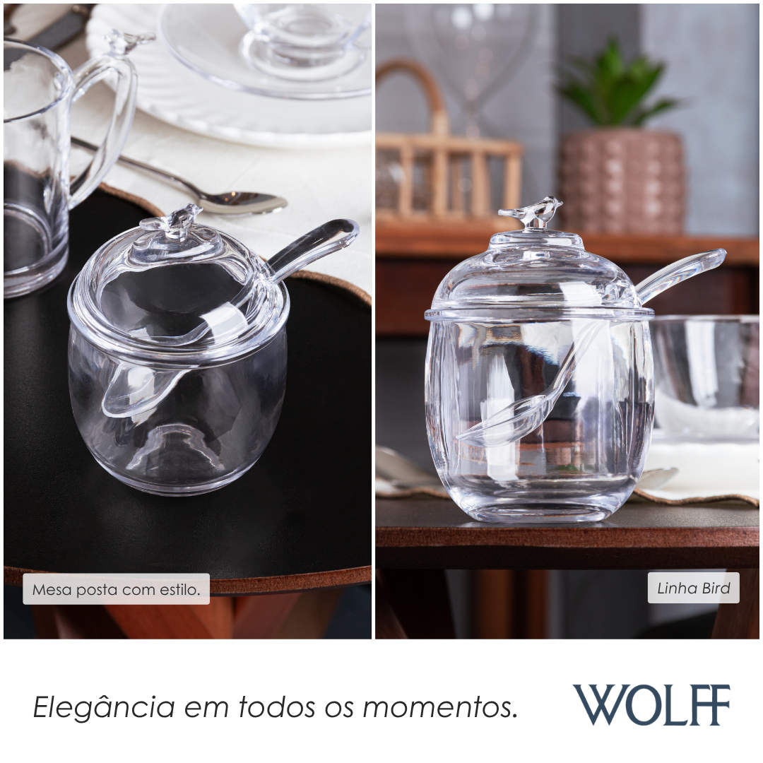 Açucareiro Bird 150ml Cristal Ecológico - Wolff