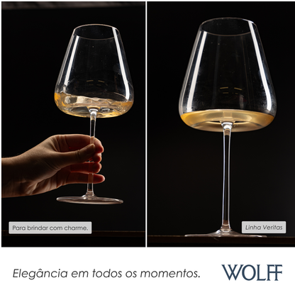 Conjunto 2 Taças de Vinho Intensio Veritas 760ml Cristal Ecológico - Wolff