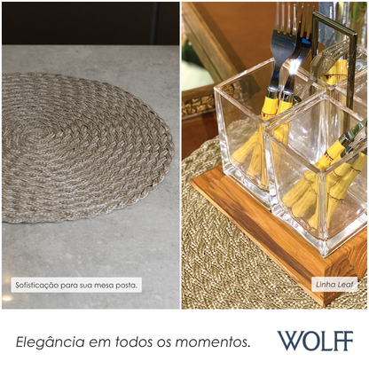 Lugar Americano de Polipropileno Leaf Marron 38cm - Wolff